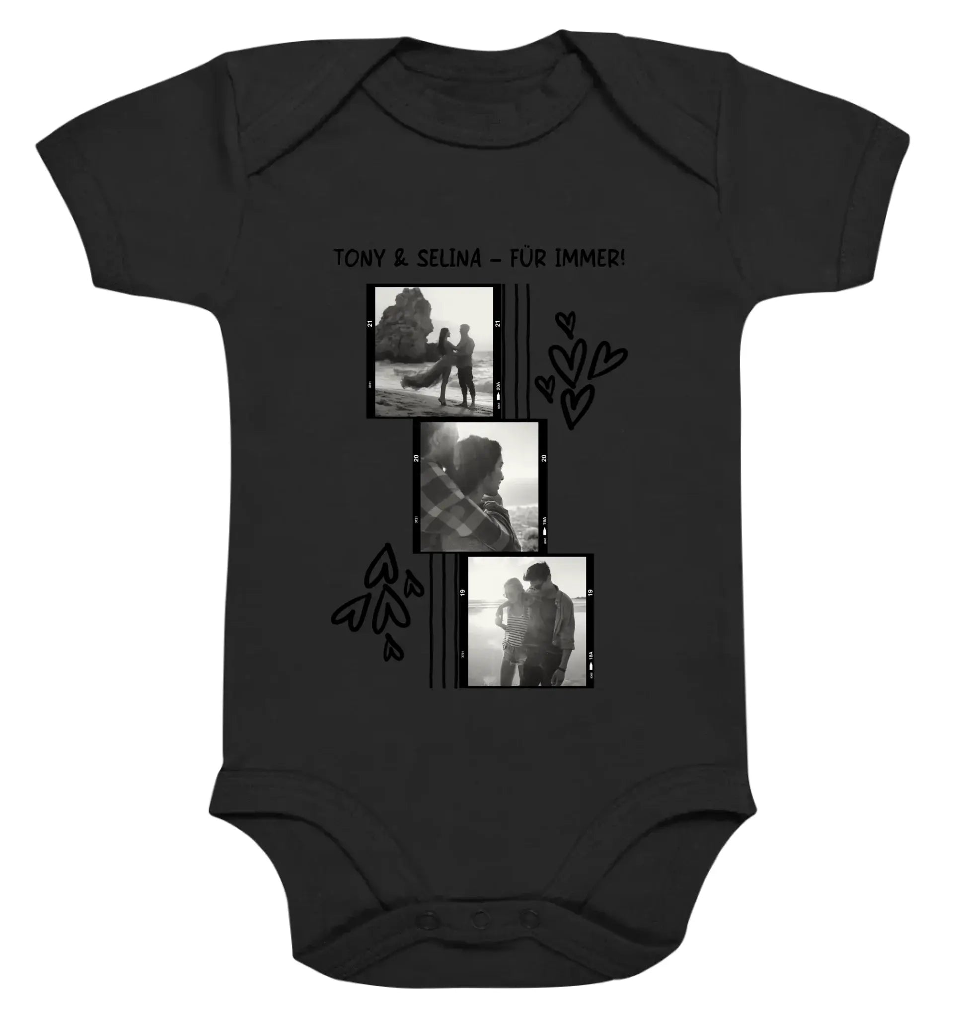 3er-Collage • mehrere Artikel • ’Statement-Collection’ • Wunschtext • Mein Fotomotiv - Premium Baby Bodysuit • Bio