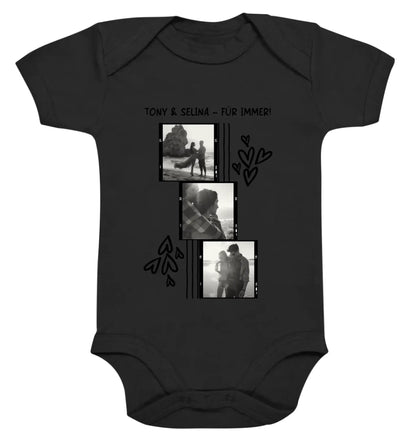 3er-Collage • mehrere Artikel • ’Statement-Collection’ • Wunschtext • Mein Fotomotiv - Premium Baby Bodysuit • Bio