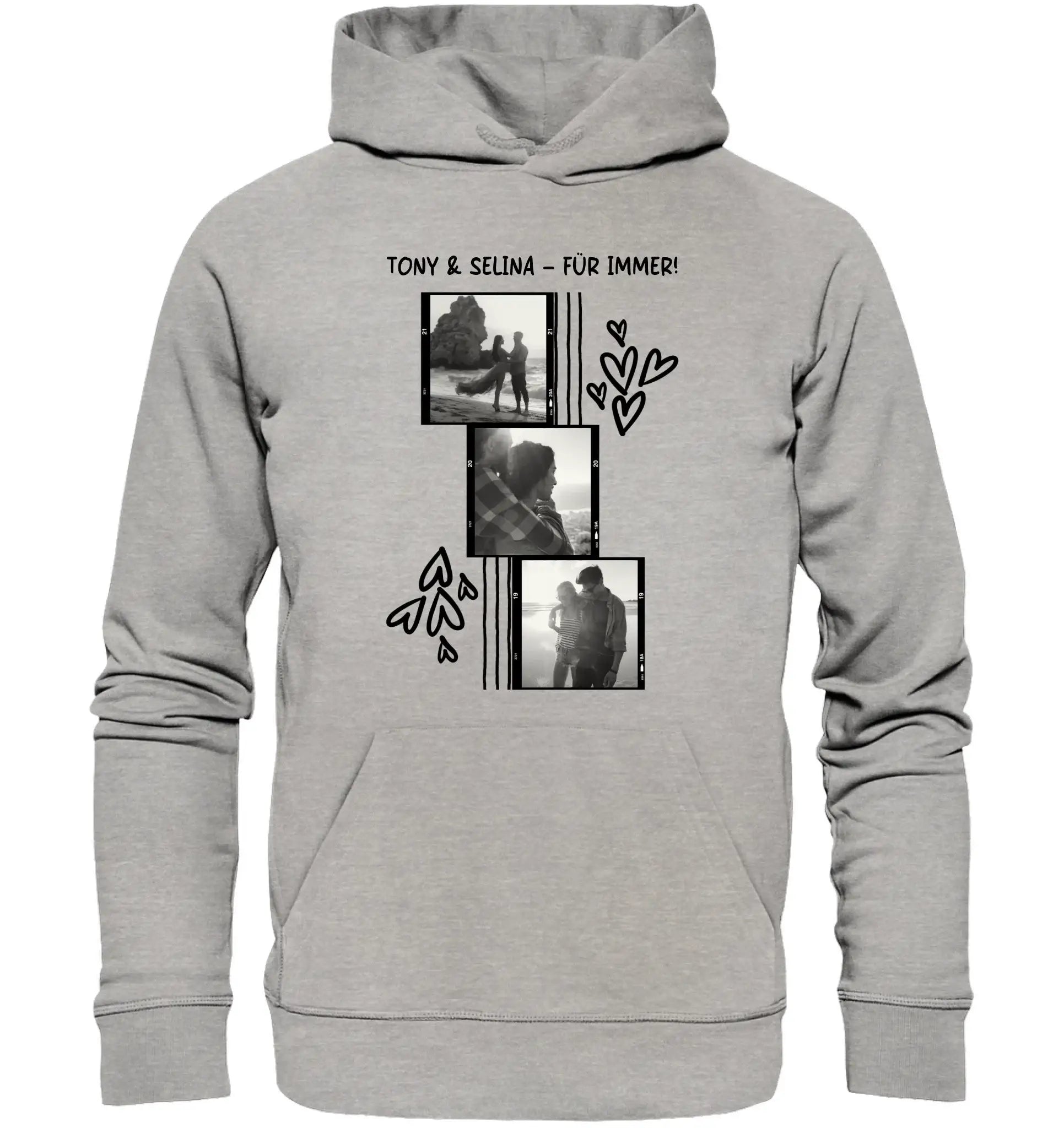 3er-Collage • mehrere Artikel • ’Statement-Collection’ • Wunschtext • Mein Fotomotiv - Unisex Hoodie • Bio Premium Plus