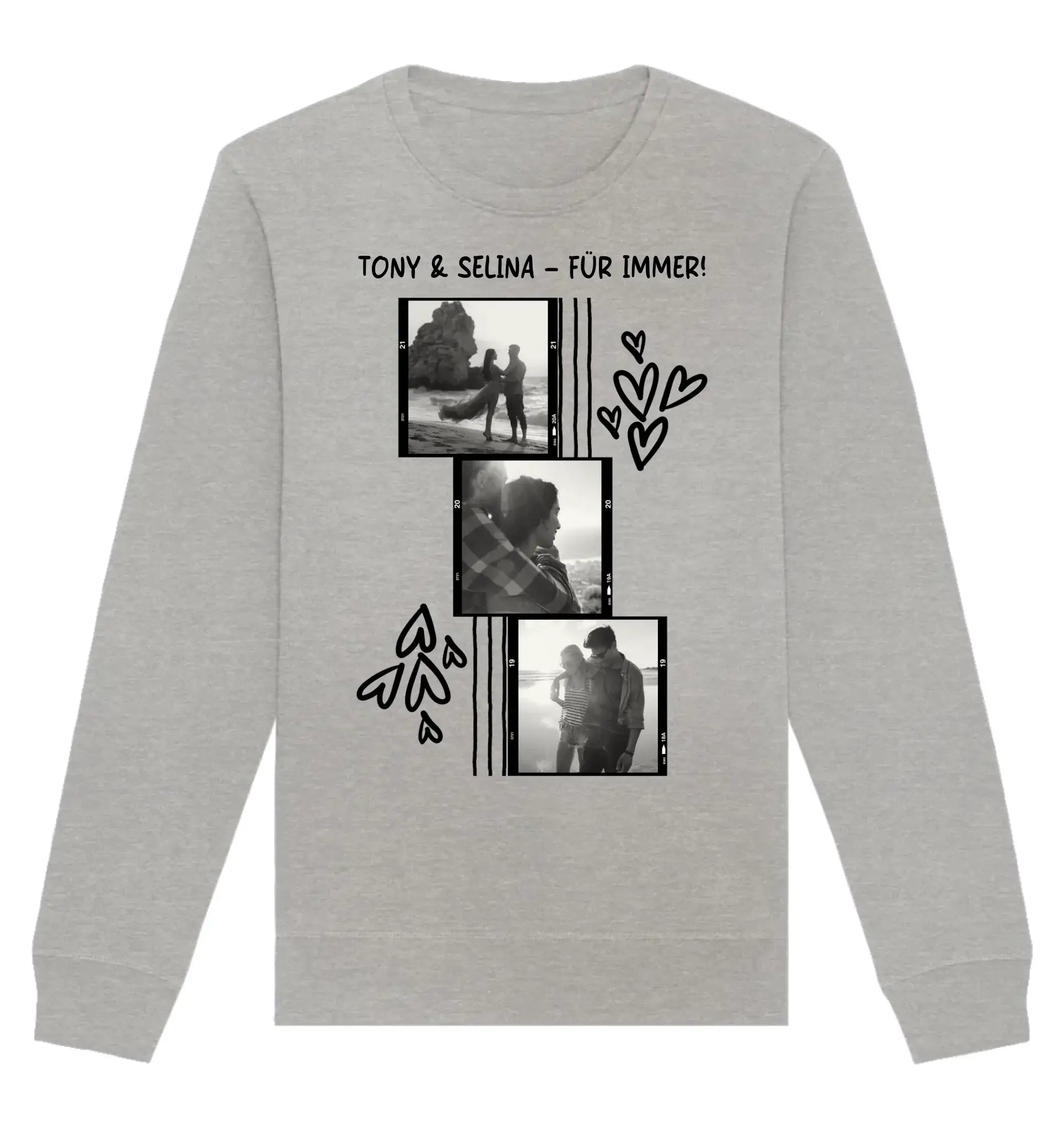 3er-Collage • mehrere Artikel • ’Statement-Collection’ • Wunschtext • Mein Fotomotiv - Unisex Sweatshirt • Bio Premium