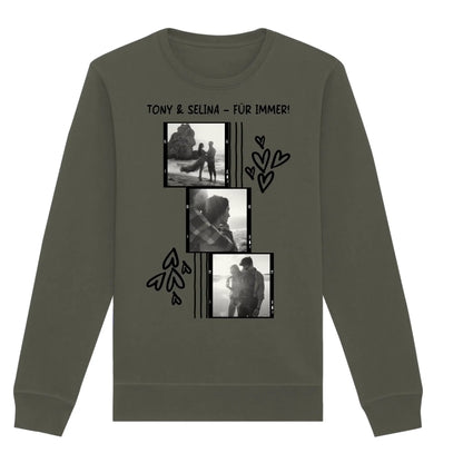 3er-Collage • mehrere Artikel • ’Statement-Collection’ • Wunschtext • Mein Fotomotiv - Unisex Sweatshirt • Bio Premium