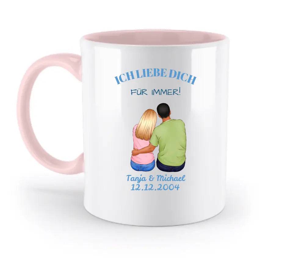 3in1: Paar Designer • zweifarbige Tasse • Exklusivdesign • personalisiert