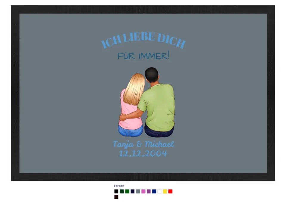 3in1: Paar Designer • Fußmatte • Exklusivdesign • personalisiert - HalloGeschenk.de