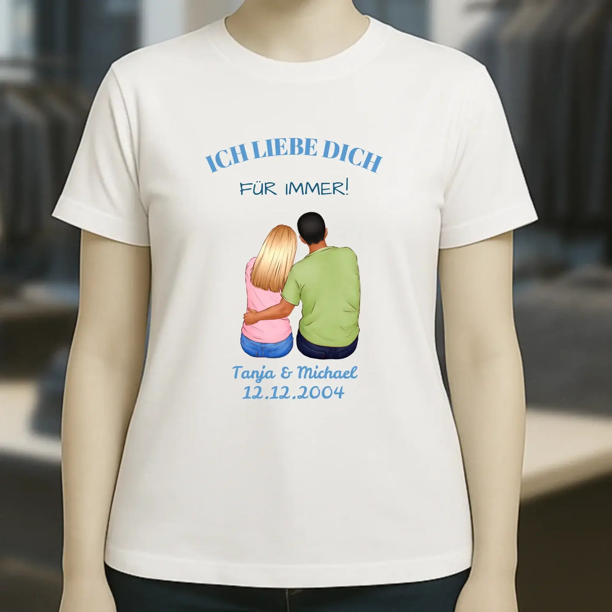 3in1: Paar Designer personalisierbar - Ladies Premium T-Shirt XS-2XL aus Bio-Baumwolle für Damen