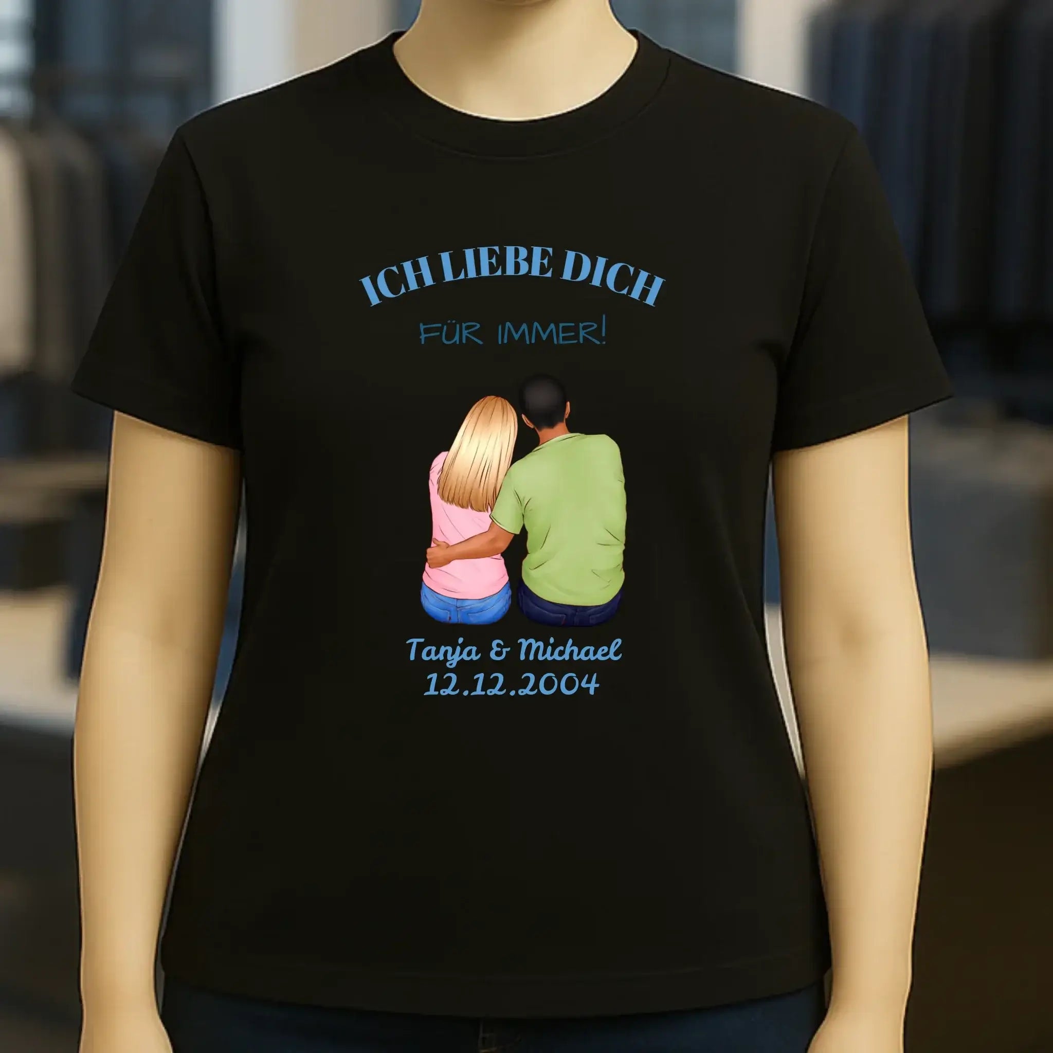 3in1: Paar Designer personalisierbar - Ladies Premium T-Shirt XS-2XL aus Bio-Baumwolle für Damen