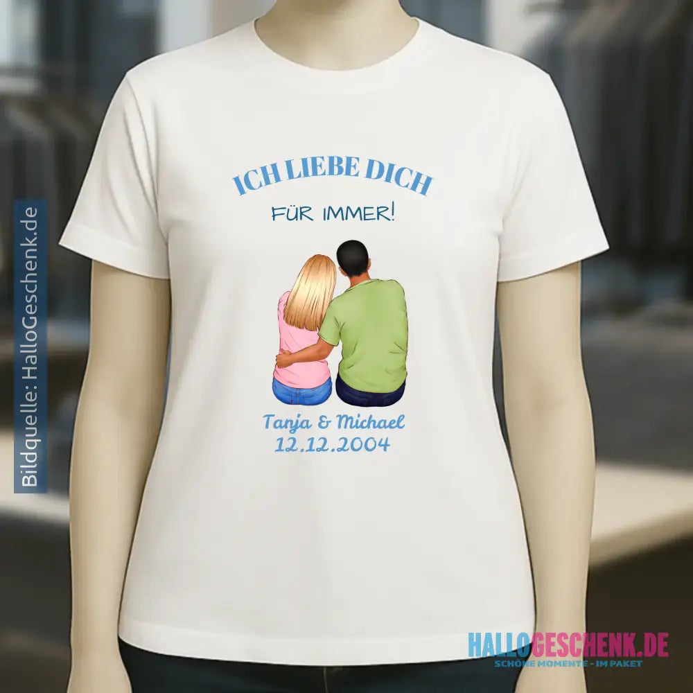 3in1: Paar Designer personalisierbar - Ladies Premium T-Shirt XS-2XL aus Bio-Baumwolle für Damen