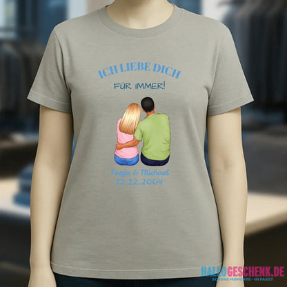 3in1: Paar Designer personalisierbar - Ladies Premium T-Shirt XS-2XL aus Bio-Baumwolle für Damen