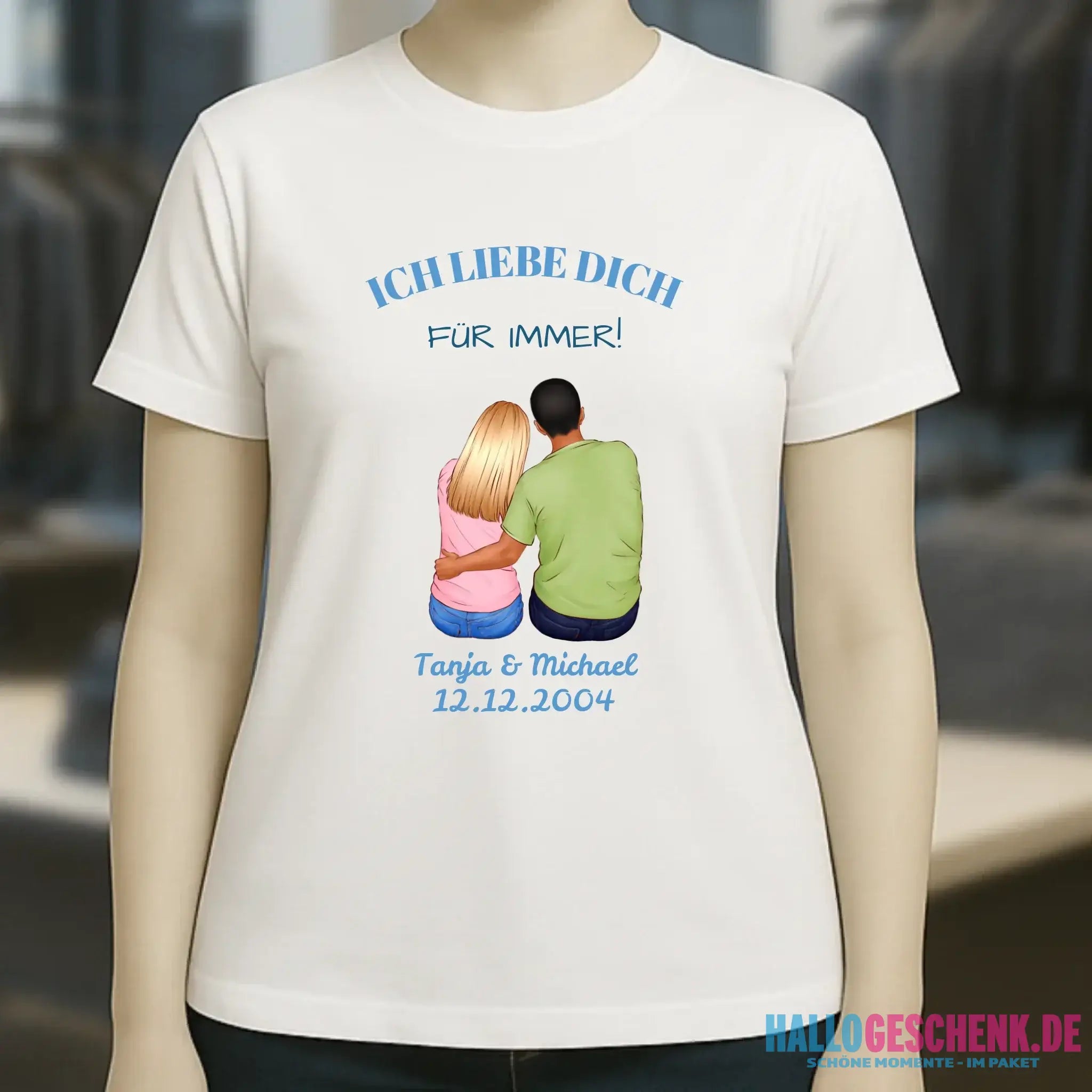 3in1: Paar Designer personalisierbar - Ladies Premium T-Shirt XS-2XL aus Bio-Baumwolle für Damen
