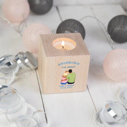 3in1: Paar Designer (personalisierbar) - Teelichthalter / Kerzenständer - Wohndeko - HalloGeschenk.de #geschenkideen# #personalisiert# #geschenk#