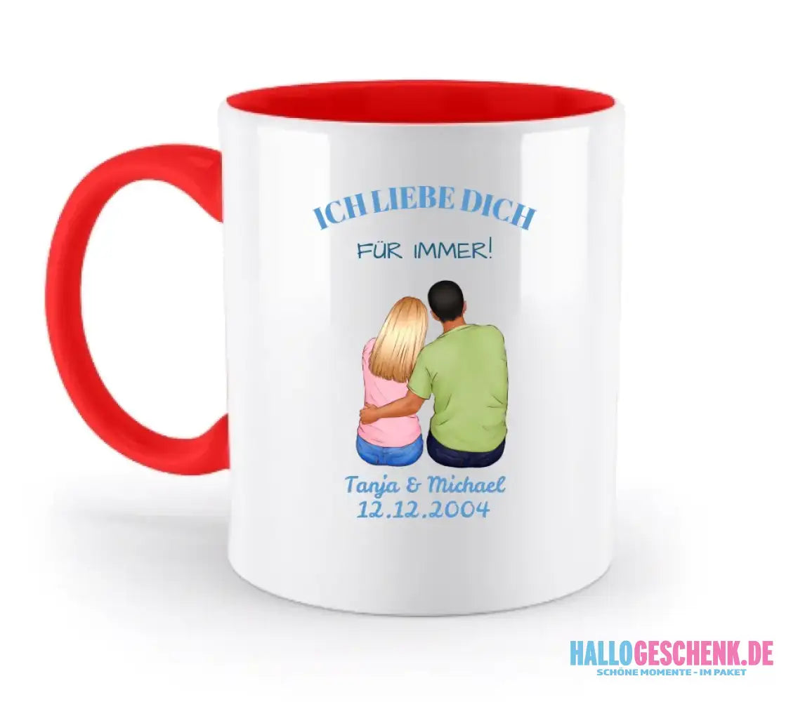 3in1: Paar Designer • zweifarbige Tasse • Exklusivdesign • personalisiert