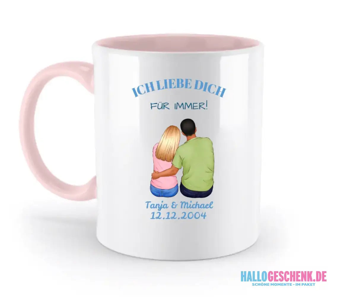 3in1: Paar Designer • zweifarbige Tasse • Exklusivdesign • personalisiert