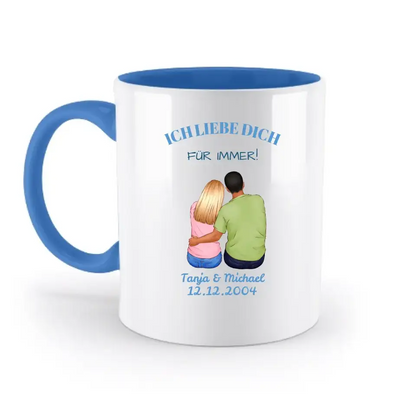 3in1: Paar Designer • zweifarbige Tasse • Exklusivdesign • personalisiert
