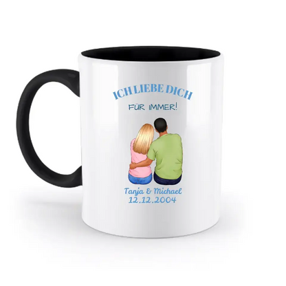 3in1: Paar Designer • zweifarbige Tasse • Exklusivdesign • personalisiert