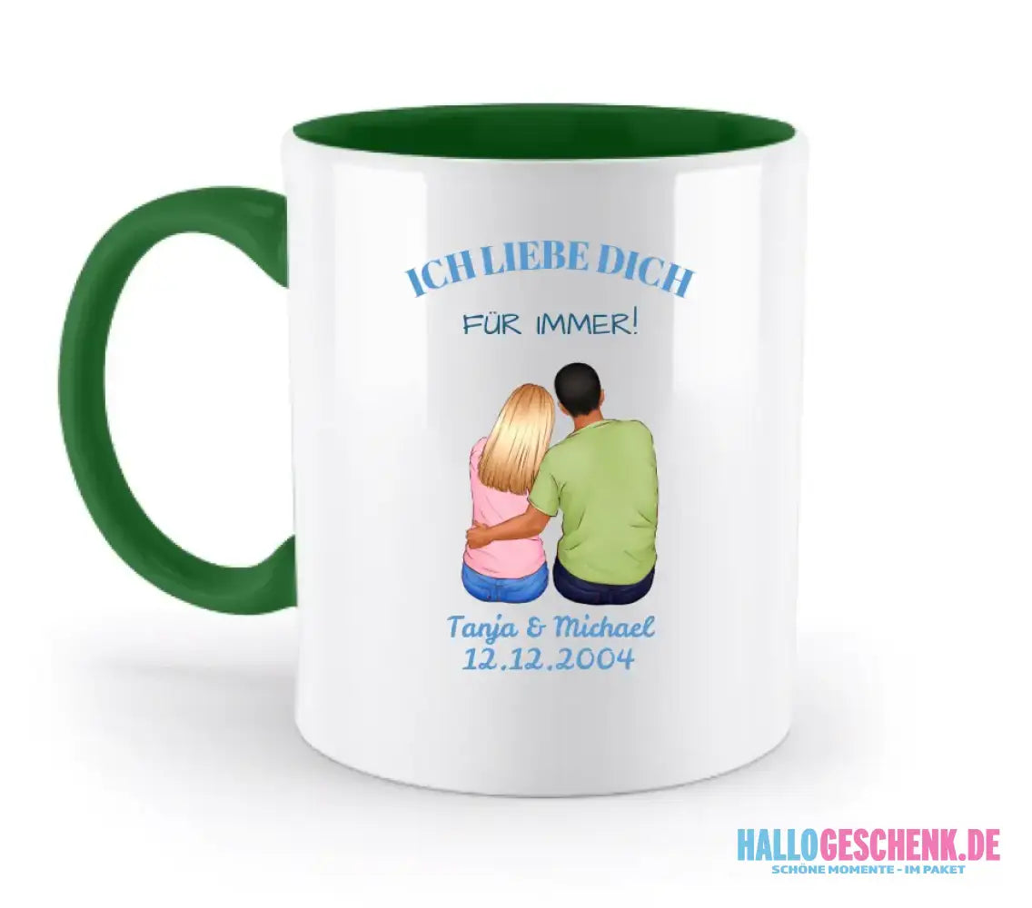 3in1: Paar Designer • zweifarbige Tasse • Exklusivdesign • personalisiert