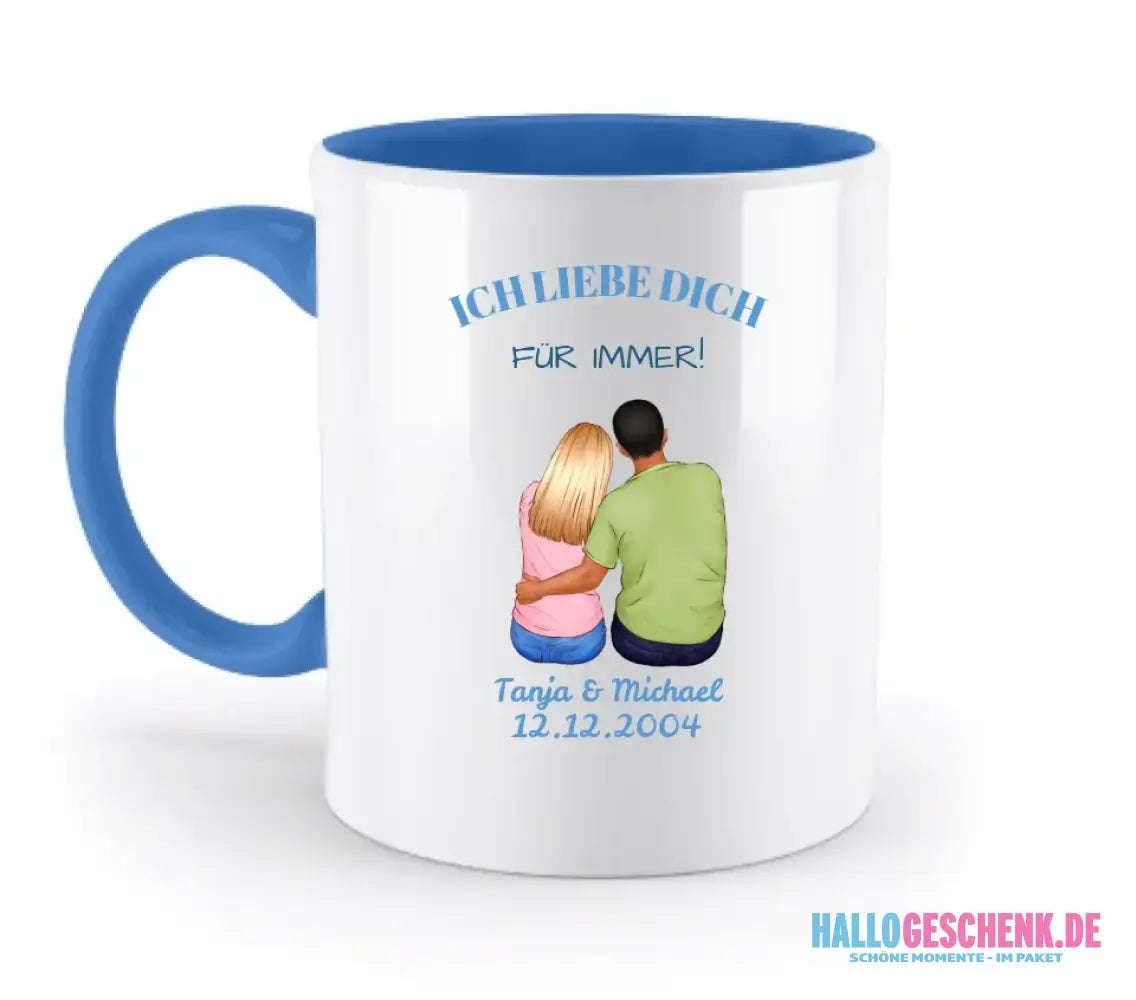 3in1: Paar Designer • zweifarbige Tasse • Exklusivdesign • personalisiert