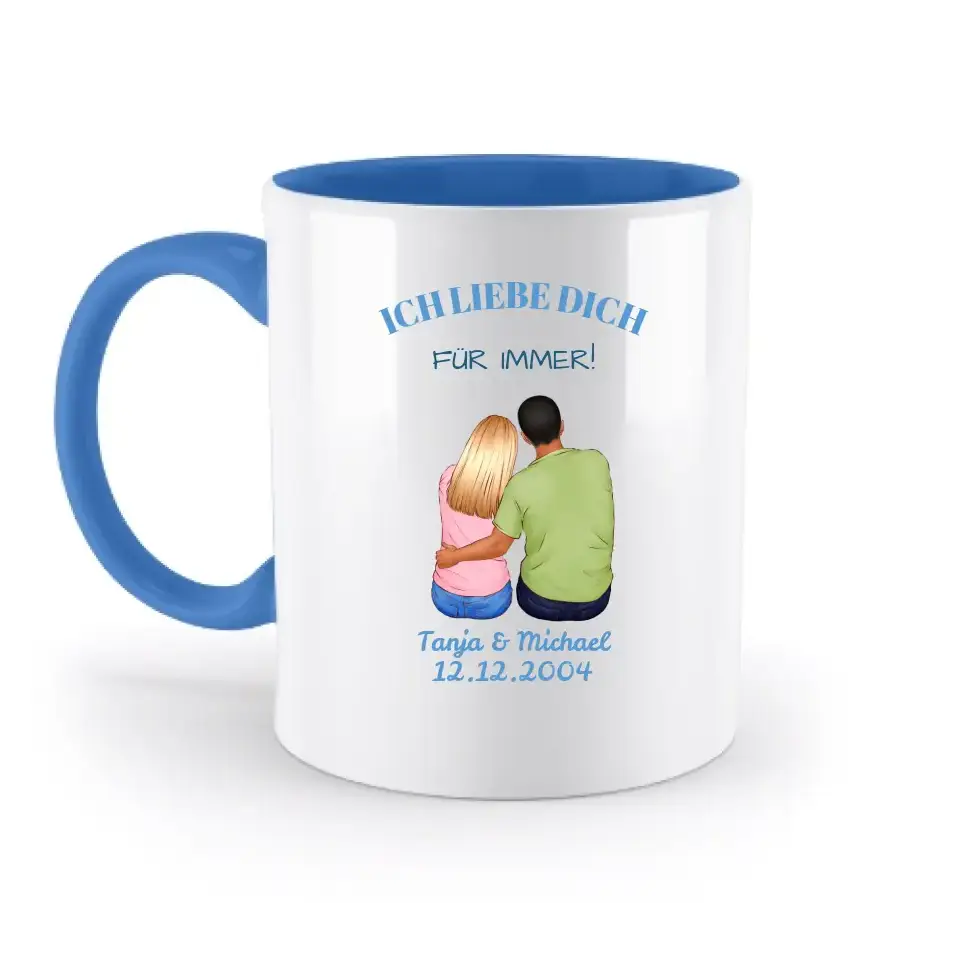 3in1: Paar Designer • zweifarbige Tasse • Exklusivdesign • personalisiert