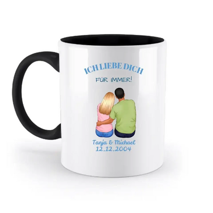 3in1: Paar Designer • zweifarbige Tasse • Exklusivdesign • personalisiert