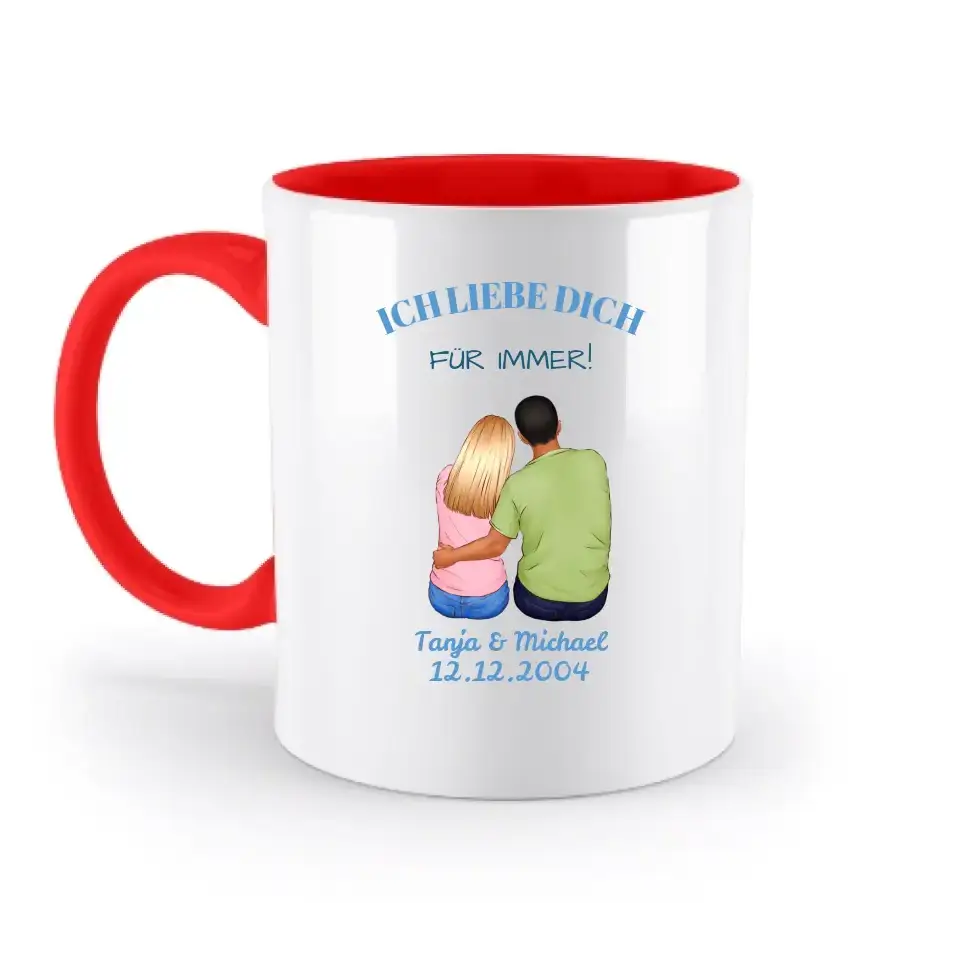 3in1: Paar Designer • zweifarbige Tasse • Exklusivdesign • personalisiert