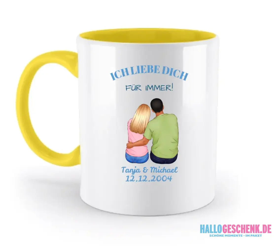 3in1: Paar Designer • zweifarbige Tasse • Exklusivdesign • personalisiert