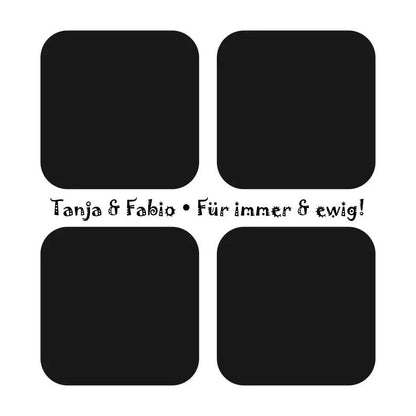 4 Fotos mit Text • Fotogeschenk • STICKER 20x20 cm Aufkleber • personalisiert