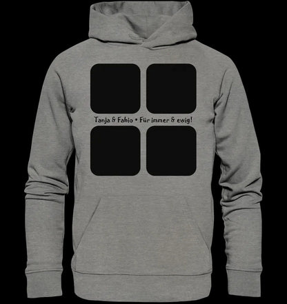 4 Fotos mit Text • Fotogeschenk • Unisex Premium Hoodie XS-5XL aus Bio-Baumwolle für Damen & Herren • Exklusivdesign • personalisiert