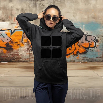 4 Fotos mit Text • Fotogeschenk • Unisex Premium Hoodie XS-5XL aus Bio-Baumwolle für Damen & Herren • Exklusivdesign • personalisiert