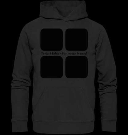 4 Fotos mit Text • Fotogeschenk • Unisex Premium Hoodie XS-5XL aus Bio-Baumwolle für Damen & Herren • Exklusivdesign • personalisiert