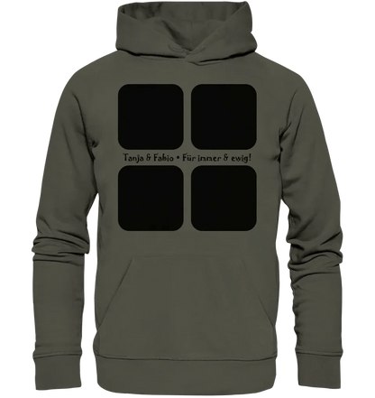 4 Fotos mit Text • Fotogeschenk • Unisex Premium Hoodie XS-5XL aus Bio-Baumwolle für Damen & Herren • Exklusivdesign • personalisiert