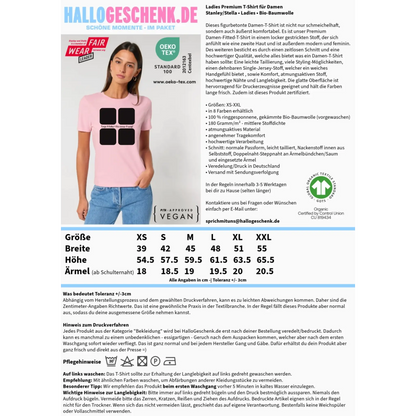 4 Fotos mit Text • Fotogeschenk • Ladies Premium T-Shirt XS-2XL aus Bio-Baumwolle für Damen • Exklusivdesign • personalisiert
