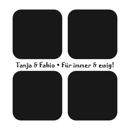 4 Fotos mit Text • Fotogeschenk • STICKER 20x20 cm (Aufkleber) • personalisiert - White / OneSize / ausgestanzter