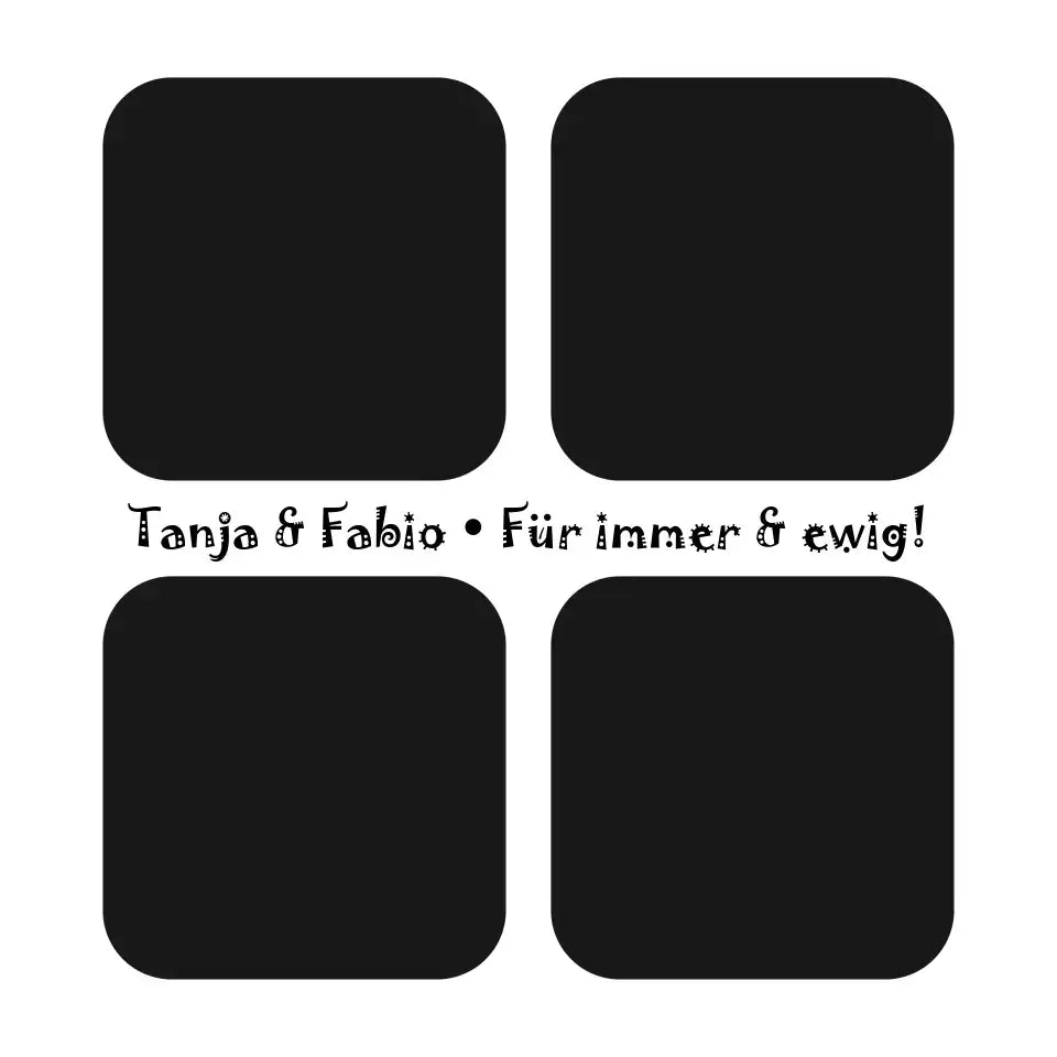 4 Fotos mit Text • Fotogeschenk • STICKER 20x20 cm Aufkleber • personalisiert