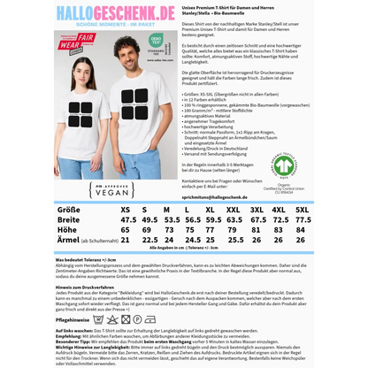 4 Fotos mit Text • Fotogeschenk • Unisex Premium T-Shirt XS-5XL aus Bio-Baumwolle für Damen & Herren • Exklusivdesign • personalisiert