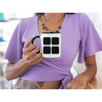 4 Fotos mit Text • Fotogeschenk • zweifarbige Tasse • Exklusivdesign • personalisiert