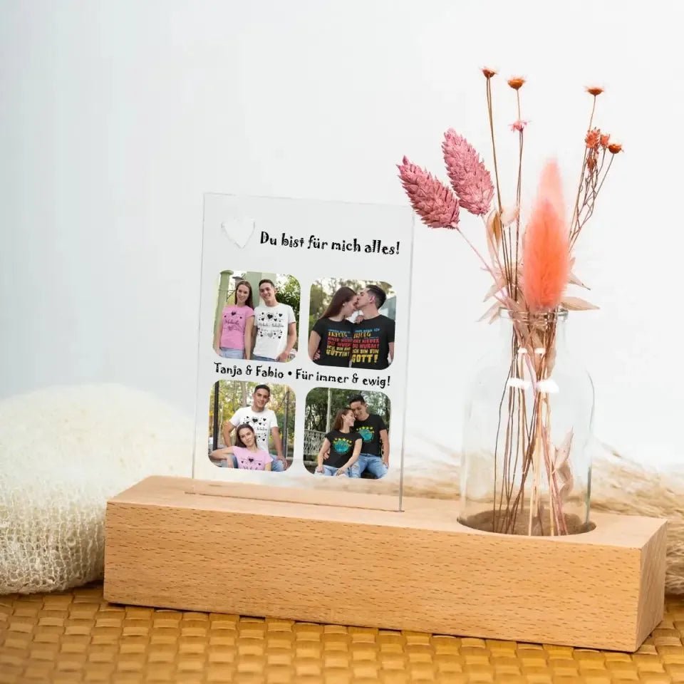 4 Fotos mit Text • Trockenblumenständer • personalisiert von HalloGeschenk.de