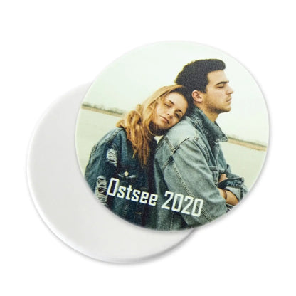 4 Untersetzer (rund) mit deinem Foto • Vinyl (personalisierbare Fotogeschenke) - R (Vinyl) / Standard / Rund