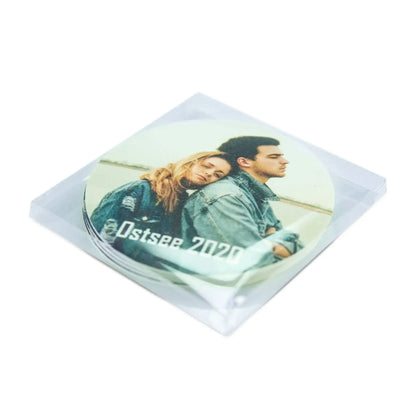 4 Untersetzer (rund) mit deinem Foto • Vinyl (personalisierbare Fotogeschenke) - R (Vinyl) / Standard / Rund