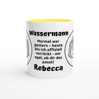 Mit 3D-Vorschau: 12 Sternzeichen mit Name + personalisierten Sprüchen • zweifarbige Tasse