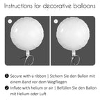 Zwei identische weiße runde folieballons mit schwarzen schnüren für die wundervollste mama zum muttertag