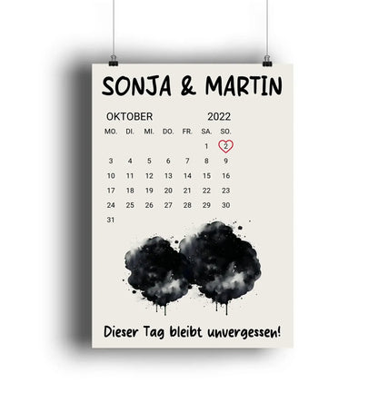 Kalender mit Wunschdatum • mehrere Artikel • ’Statement-Collection’ • Wunschtext • Mein Motiv - POSTER / 4C-Print