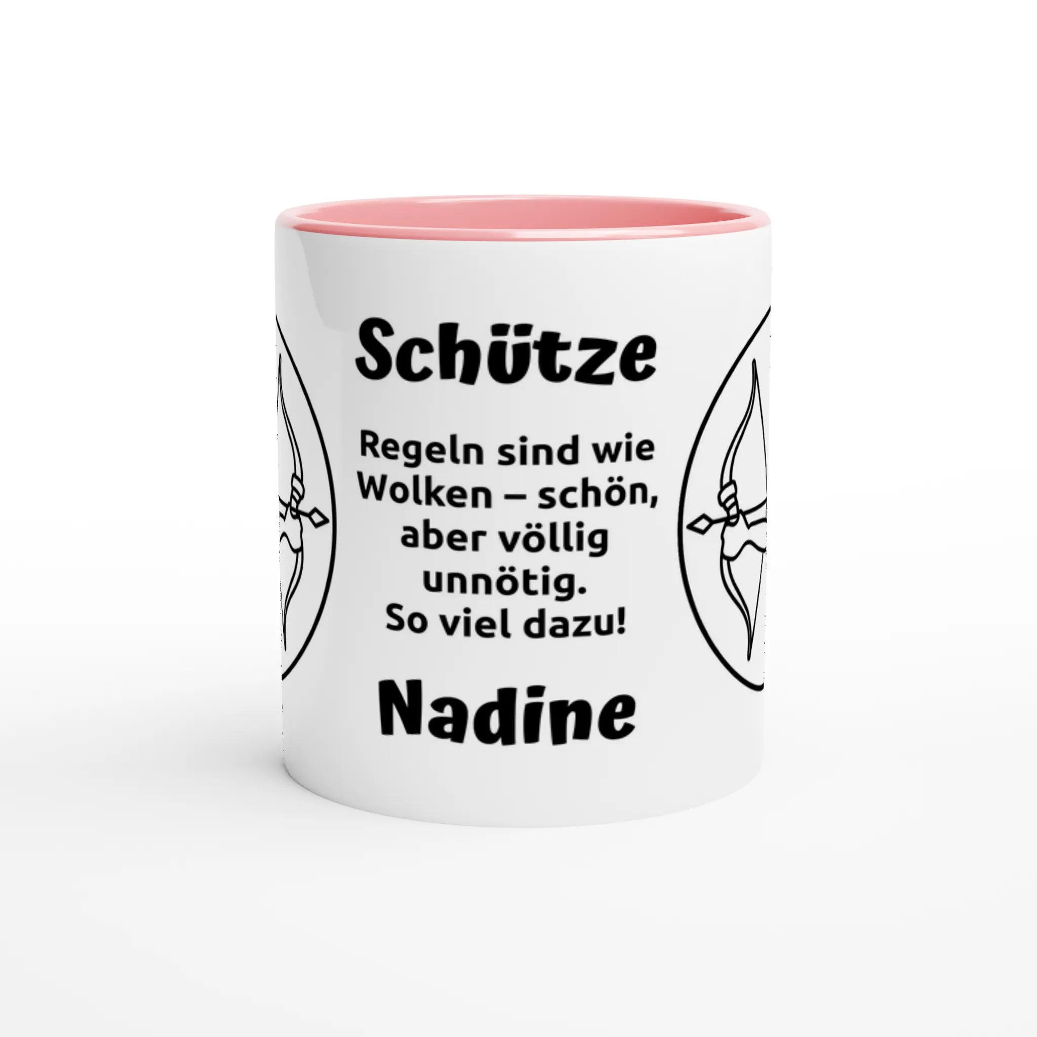 Mit 3D-Vorschau: 12 Sternzeichen mit Name + personalisierten Sprüchen • zweifarbige Tasse