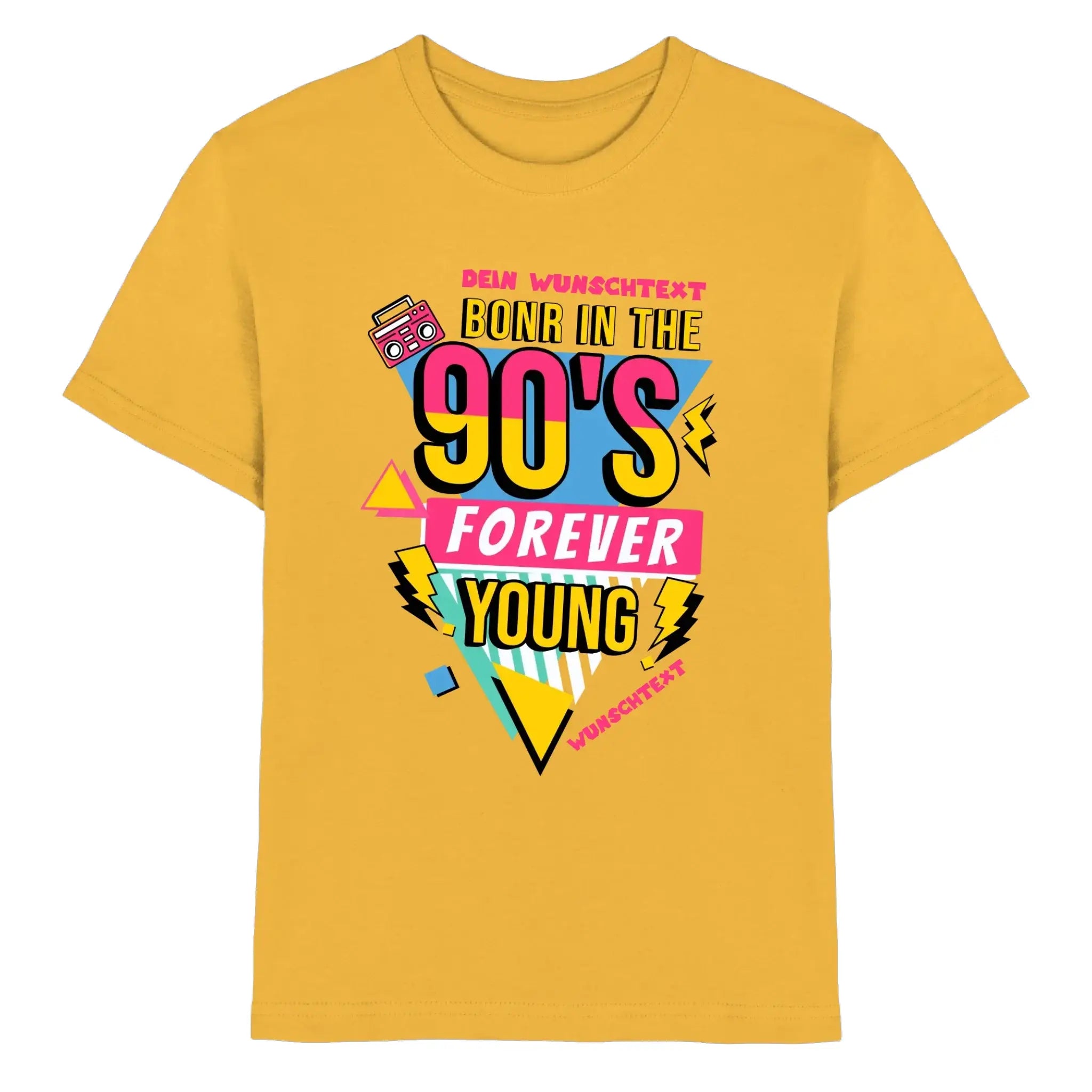 Boombox • mehrere Artikel • ’Statement-Collection’ • Wunschtext • Mein Motiv • Retro - Premium Kinder T-Shirt / Gold