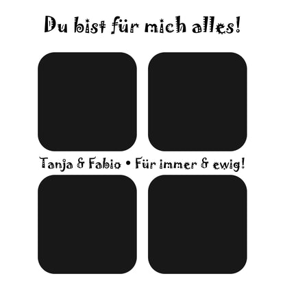 Schwarzer quadratischer bilderrahmen mit abgerundeten ecken und dekorativem text aus der statement collection