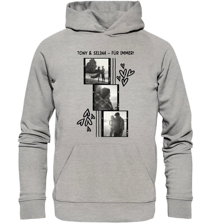 4er-Collage • mehrere Artikel • ’Statement-Collection’ • Wunschtext • Mein Fotomotiv - Unisex Hoodie • Bio Premium Plus