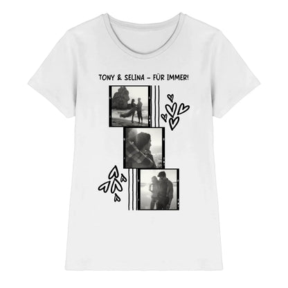 4er-Collage • mehrere Artikel • ’Statement-Collection’ • Wunschtext • Mein Fotomotiv - Premium Damen T-Shirt Bio