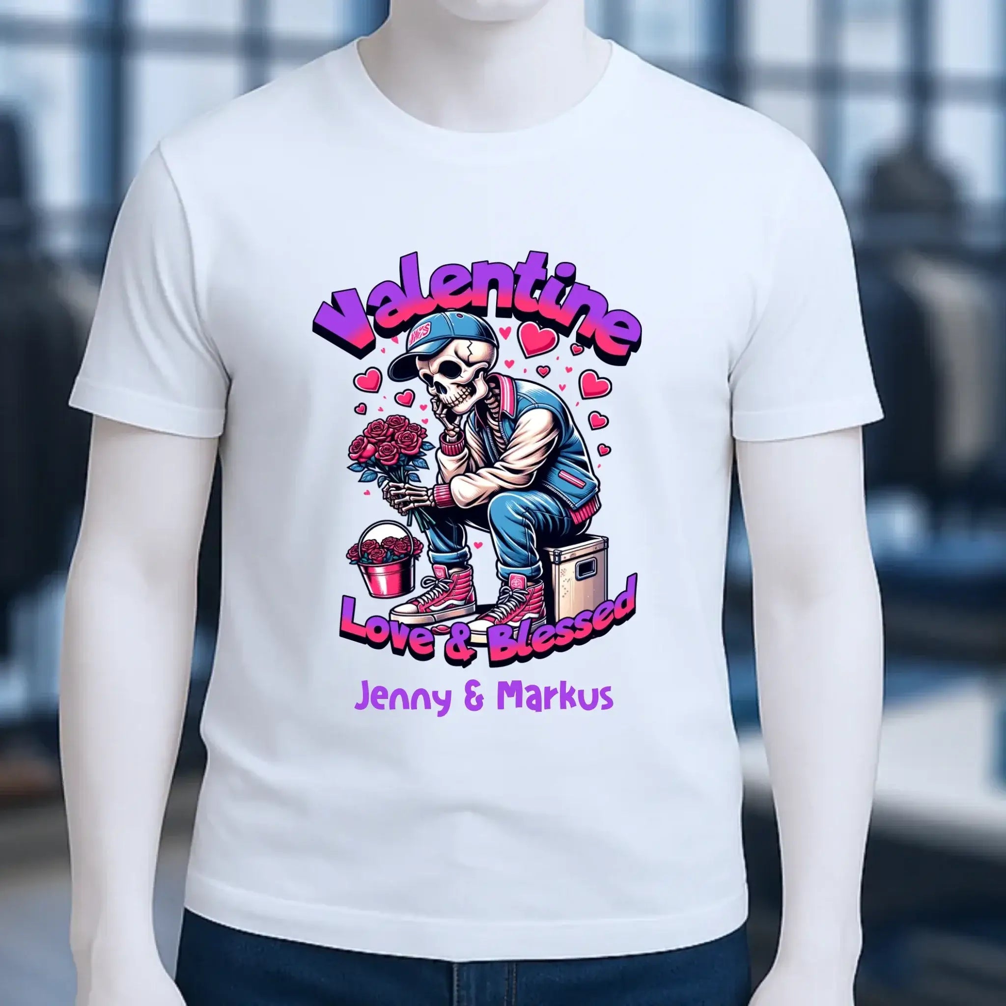 4in1-Kollektion: Valentines Skull • für Damen & Herren • Exklusivdesign • personalisiert oder ohne Personalisierung