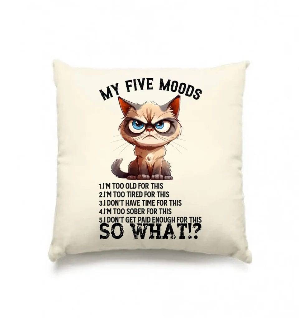 5 MOODS • Katze • Kissen 40x40 cm • Exklusivdesign • personalisiert