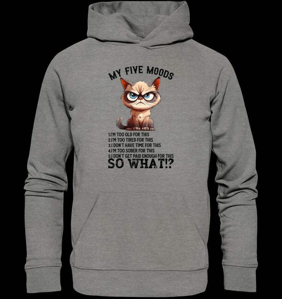 5 MOODS • Katze • Unisex Premium Hoodie XS-5XL aus Bio-Baumwolle für Damen & Herren • Exklusivdesign • personalisiert