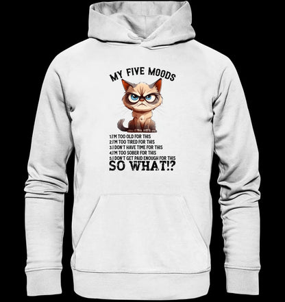 5 MOODS • Katze • Unisex Premium Hoodie XS-5XL aus Bio-Baumwolle für Damen & Herren • Exklusivdesign • personalisiert