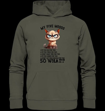 5 MOODS • Katze • Unisex Premium Hoodie XS-5XL aus Bio-Baumwolle für Damen & Herren • Exklusivdesign • personalisiert