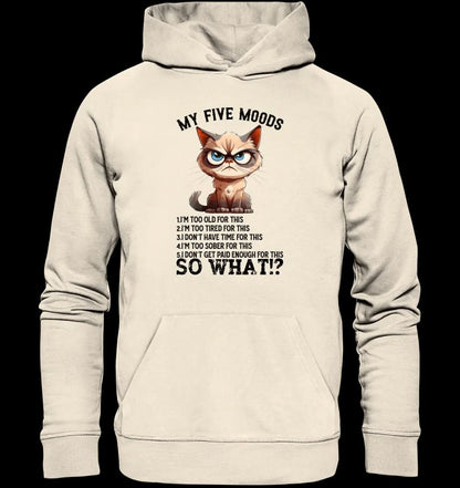 5 MOODS • Katze • Unisex Premium Hoodie XS-5XL aus Bio-Baumwolle für Damen & Herren • Exklusivdesign • personalisiert